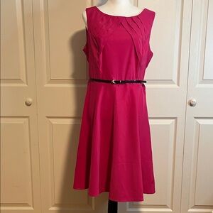 ALYX, women’s dress, bright pink, sleeveless, size 14, with black belt